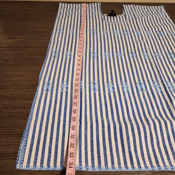 Tuckernuck Blue Stripe Mini Sullivan Embroidered Caftan NWOT Blue & White XS - Picture 4 of 8
